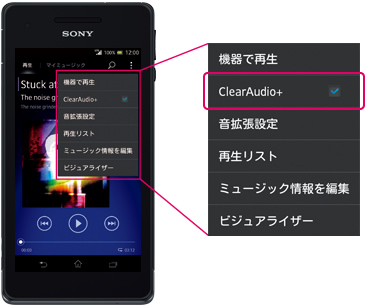 ClearAudio+モードの画面